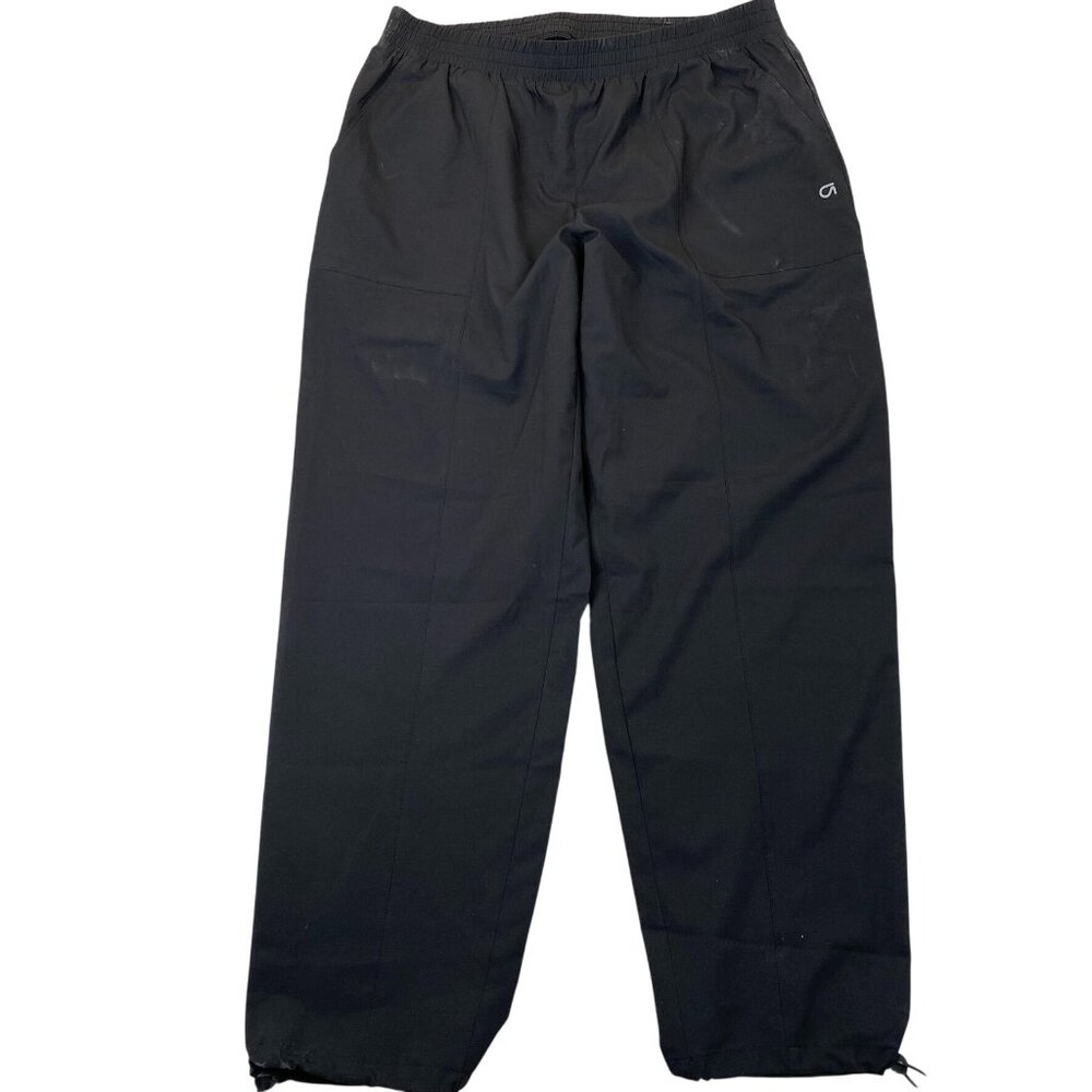 GapFit Mens Athletic Pants Medium Black Sweatpants Drawstring Activewear Casual
